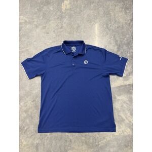 The Open Ahead 145th Royal Troon 2016 Polo Golf Shirt Size Medium Blue